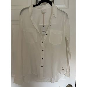 Lucky Brand White Button Down Top NWT